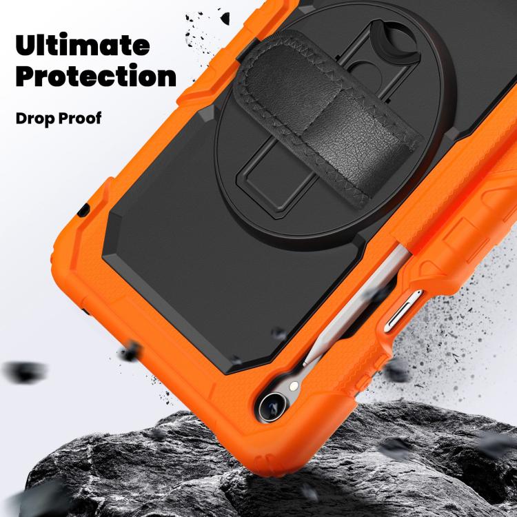For Samsung Galaxy Tab S11 Silicone Hybrid PC Tablet Case with Shoulder Strap