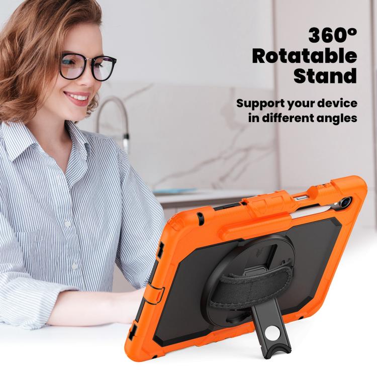 For Samsung Galaxy Tab S11 Silicone Hybrid PC Tablet Case with Shoulder Strap