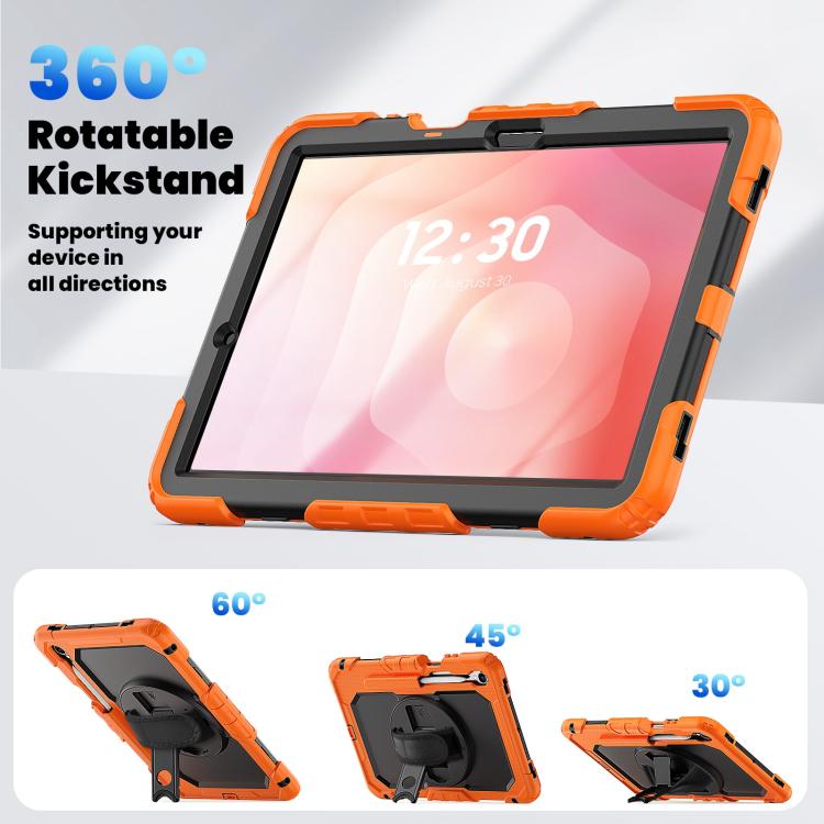 For Samsung Galaxy Tab S11 Silicone Hybrid PC Tablet Case with Shoulder Strap