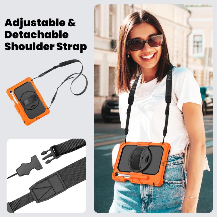 For Samsung Galaxy Tab S11 Silicone Hybrid PC Tablet Case with Shoulder Strap