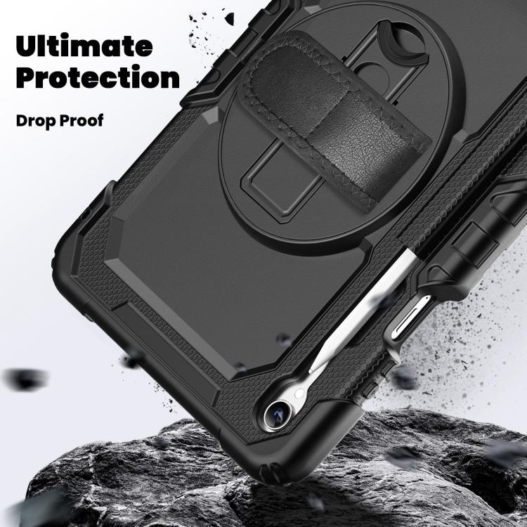 For Samsung Galaxy Tab S11 Silicone Hybrid PC Tablet Case with Shoulder Strap