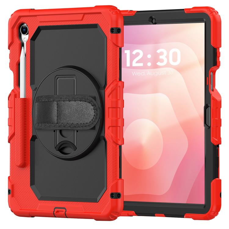 For Samsung Galaxy Tab S11 Silicone Hybrid PC Tablet Case with Shoulder Strap