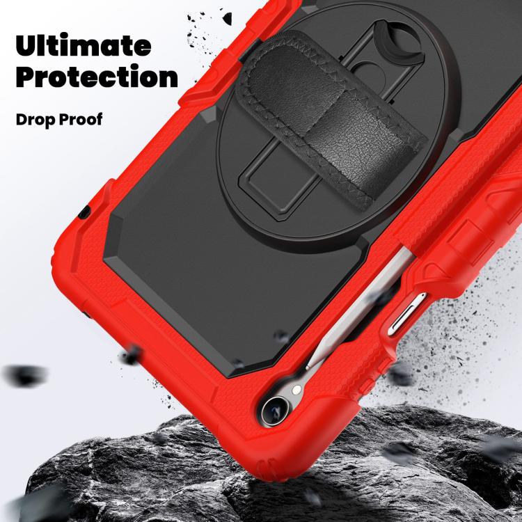 For Samsung Galaxy Tab S11 Silicone Hybrid PC Tablet Case with Shoulder Strap