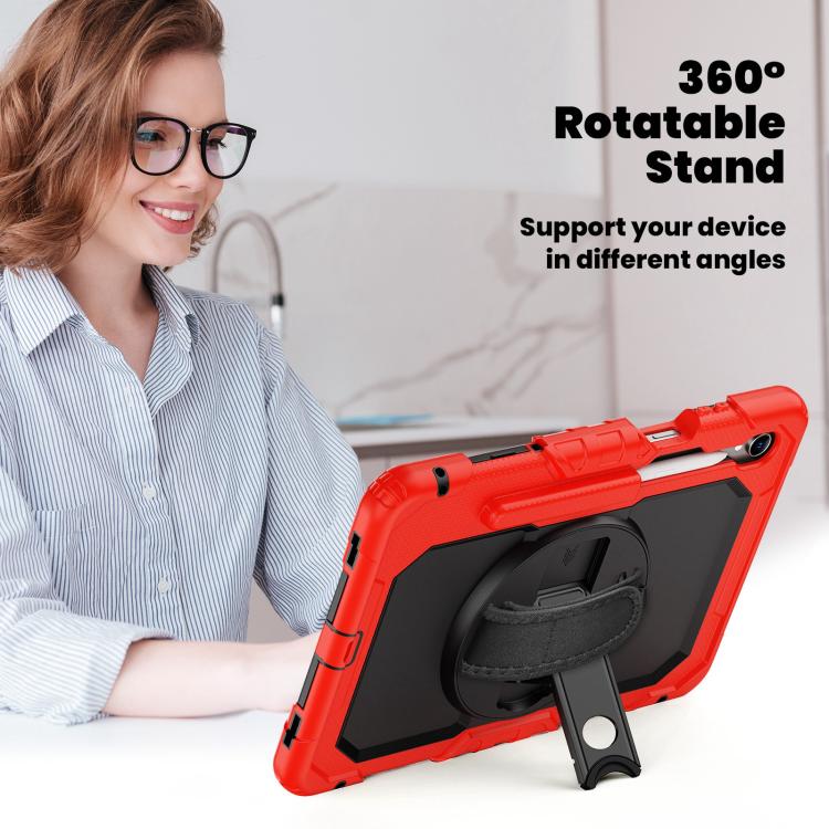 For Samsung Galaxy Tab S11 Silicone Hybrid PC Tablet Case with Shoulder Strap