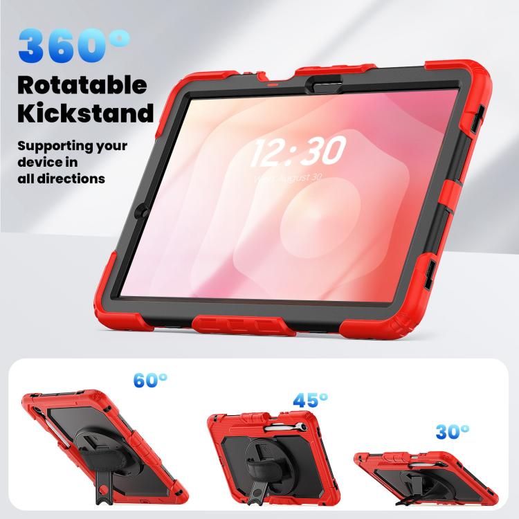 For Samsung Galaxy Tab S11 Silicone Hybrid PC Tablet Case with Shoulder Strap