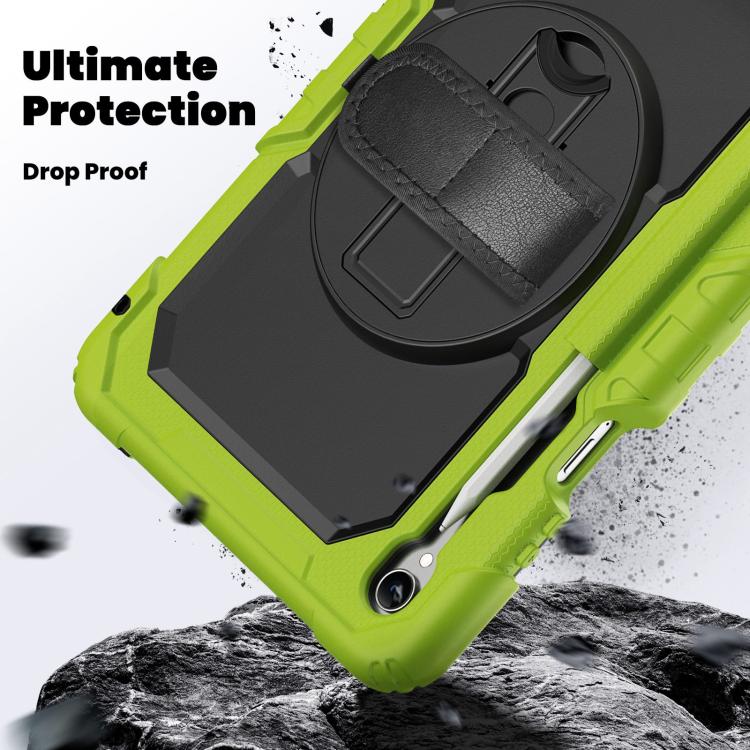 For Samsung Galaxy Tab S11 Silicone Hybrid PC Tablet Case with Shoulder Strap