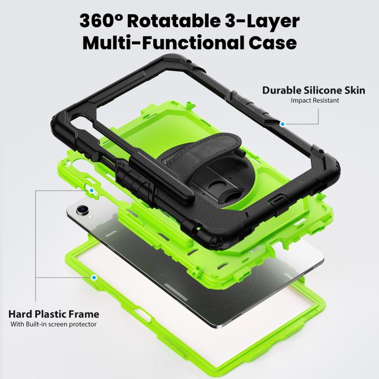 For Samsung Galaxy Tab S11 Silicone Hybrid PC Tablet Case with Shoulder Strap