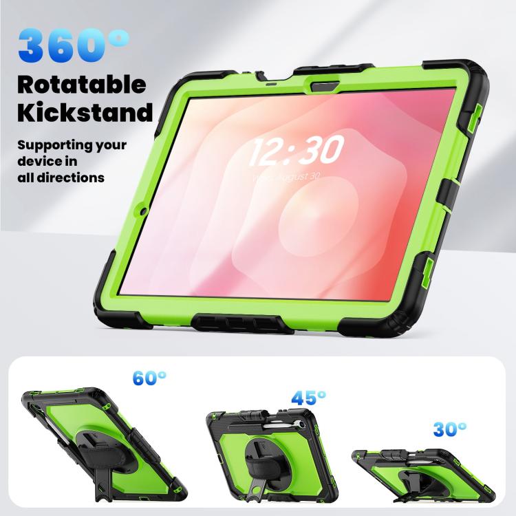 For Samsung Galaxy Tab S11 Silicone Hybrid PC Tablet Case with Shoulder Strap