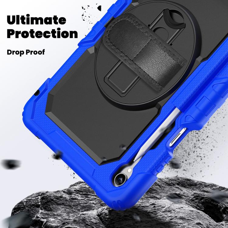 For Samsung Galaxy Tab S11 Silicone Hybrid PC Tablet Case with Shoulder Strap