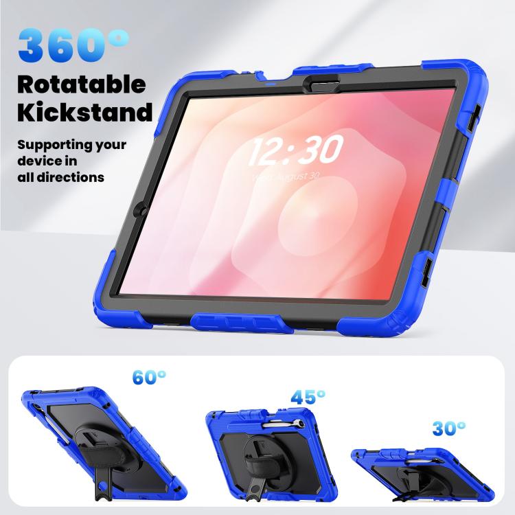For Samsung Galaxy Tab S11 Silicone Hybrid PC Tablet Case with Shoulder Strap