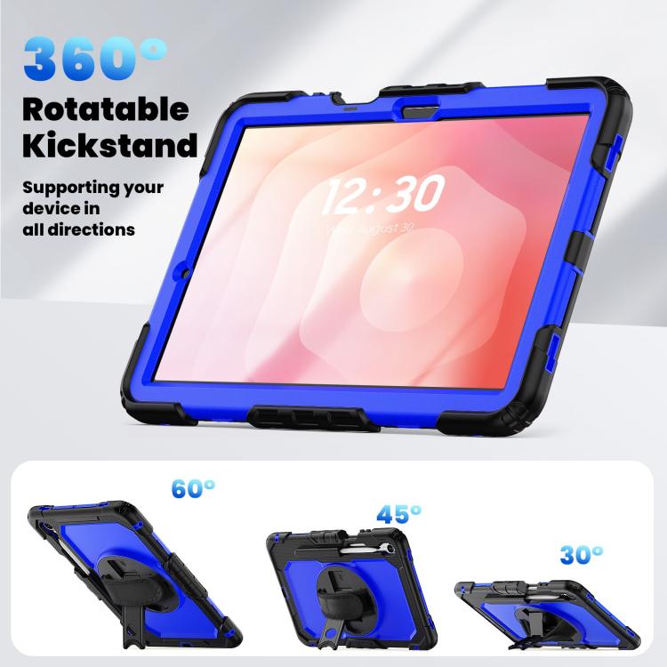 For Samsung Galaxy Tab S11 Silicone Hybrid PC Tablet Case with Shoulder Strap