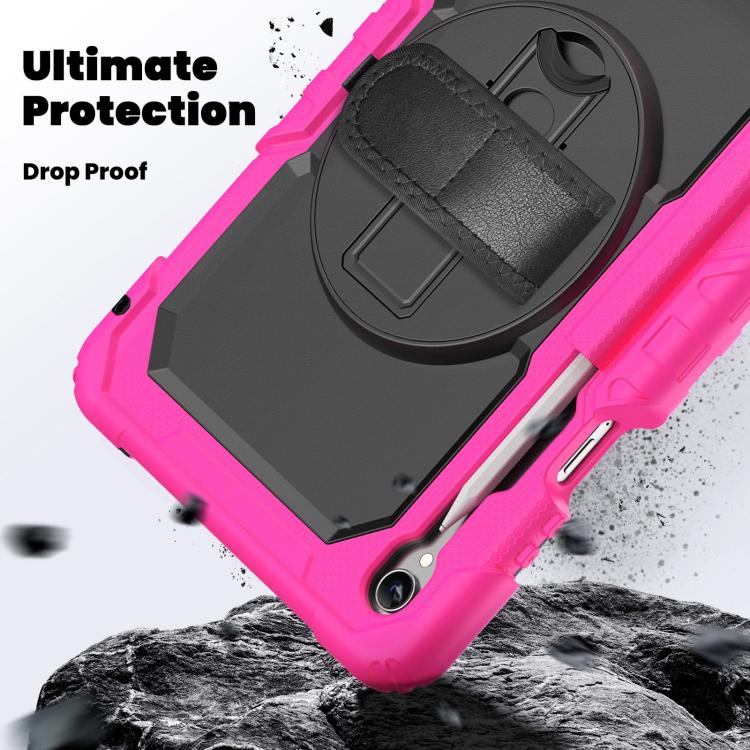 For Samsung Galaxy Tab S11 Silicone Hybrid PC Tablet Case with Shoulder Strap