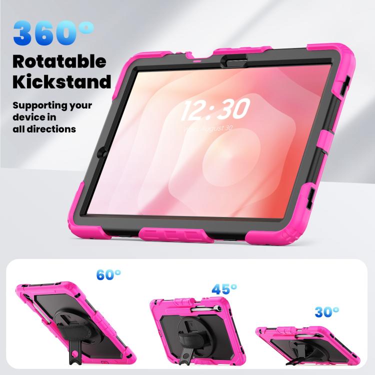 For Samsung Galaxy Tab S11 Silicone Hybrid PC Tablet Case with Shoulder Strap
