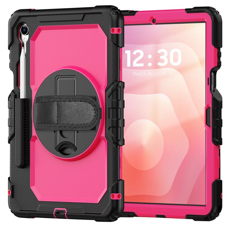 For Samsung Galaxy Tab S11 Silicone Hybrid PC Tablet Case with Shoulder Strap