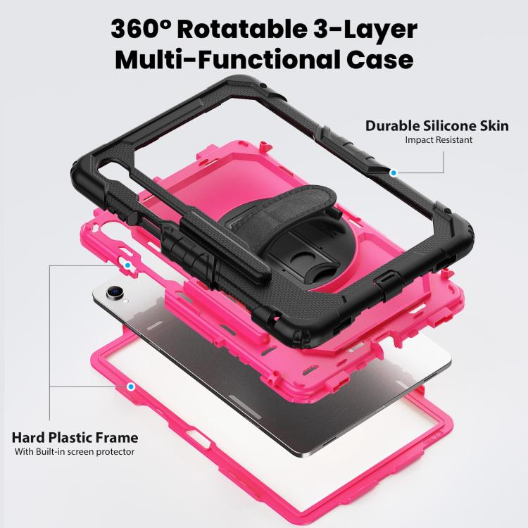 For Samsung Galaxy Tab S11 Silicone Hybrid PC Tablet Case with Shoulder Strap