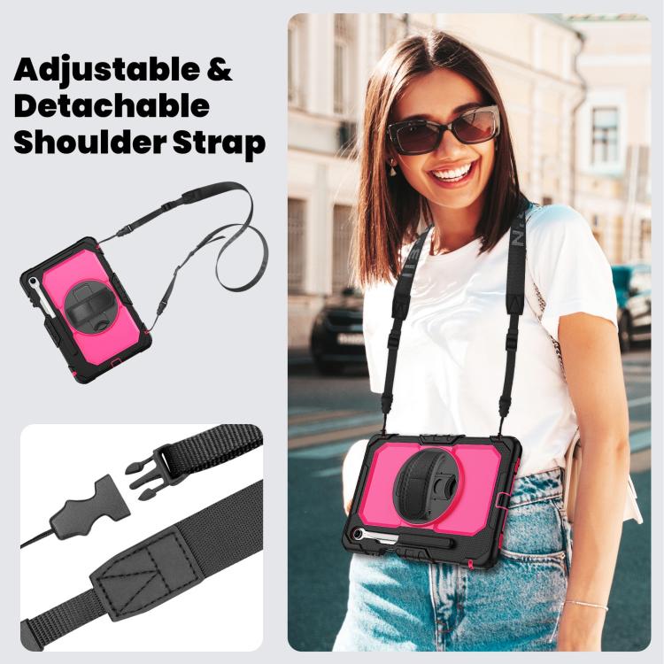 For Samsung Galaxy Tab S11 Silicone Hybrid PC Tablet Case with Shoulder Strap