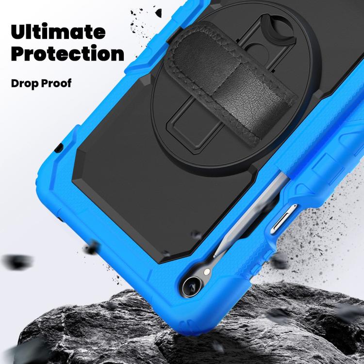For Samsung Galaxy Tab S11 Silicone Hybrid PC Tablet Case with Shoulder Strap