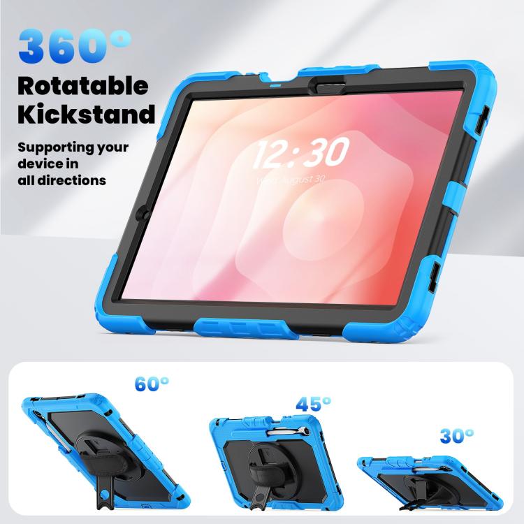For Samsung Galaxy Tab S11 Silicone Hybrid PC Tablet Case with Shoulder Strap