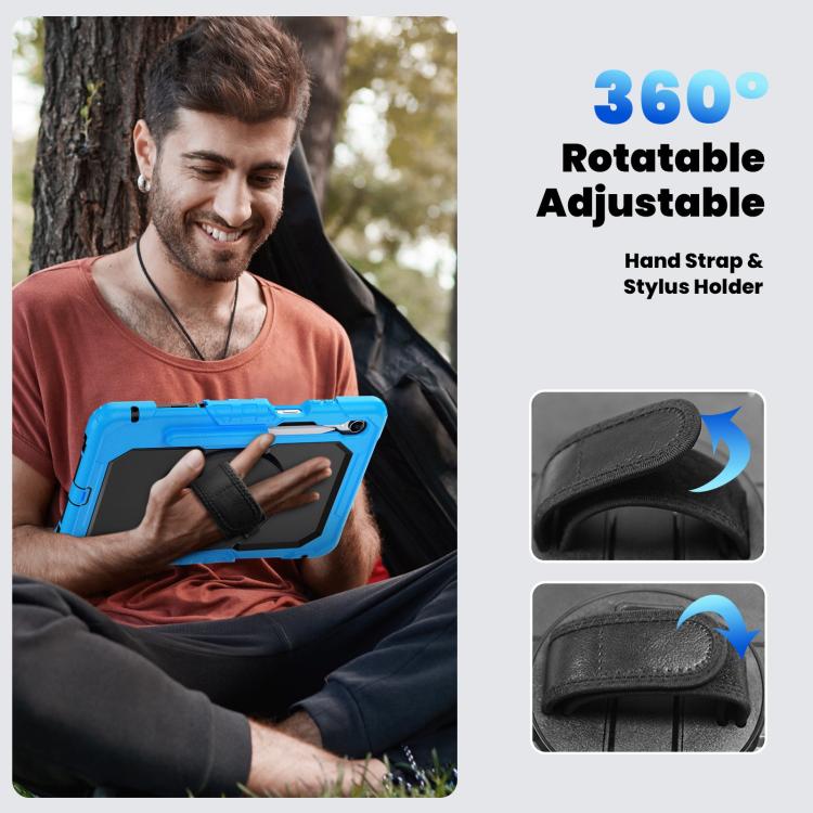 For Samsung Galaxy Tab S11 Silicone Hybrid PC Tablet Case with Shoulder Strap