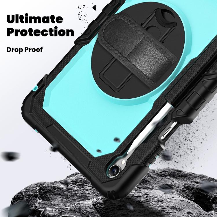 For Samsung Galaxy Tab S11 Silicone Hybrid PC Tablet Case with Shoulder Strap