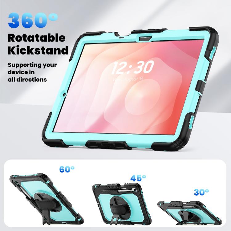 For Samsung Galaxy Tab S11 Silicone Hybrid PC Tablet Case with Shoulder Strap