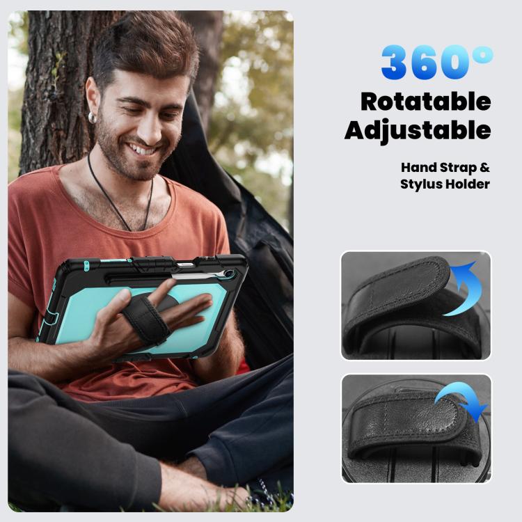 For Samsung Galaxy Tab S11 Silicone Hybrid PC Tablet Case with Shoulder Strap