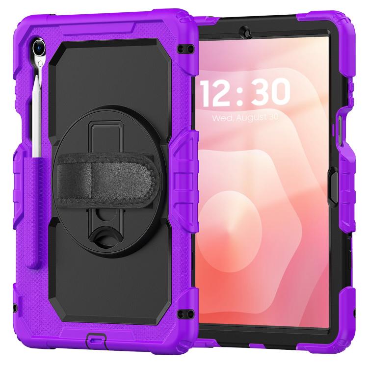 For Samsung Galaxy Tab S11 Silicone Hybrid PC Tablet Case with Shoulder Strap
