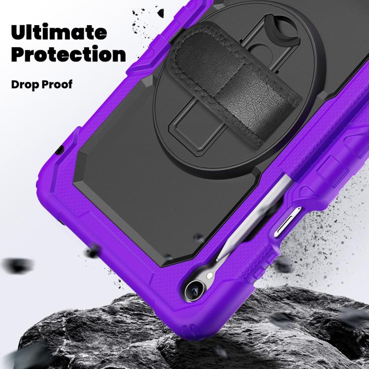 For Samsung Galaxy Tab S11 Silicone Hybrid PC Tablet Case with Shoulder Strap
