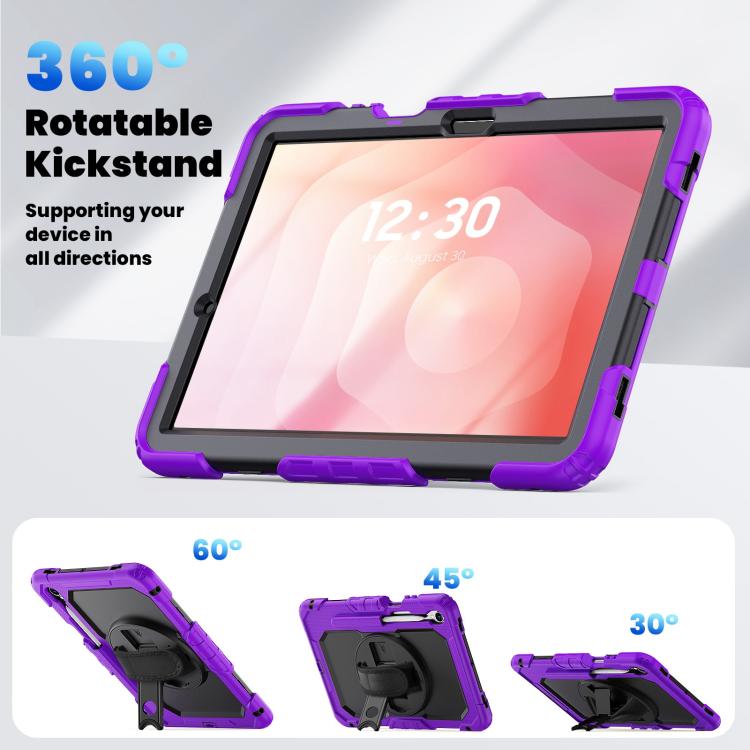 For Samsung Galaxy Tab S11 Silicone Hybrid PC Tablet Case with Shoulder Strap