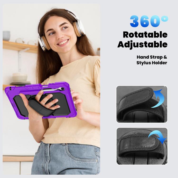 For Samsung Galaxy Tab S11 Silicone Hybrid PC Tablet Case with Shoulder Strap