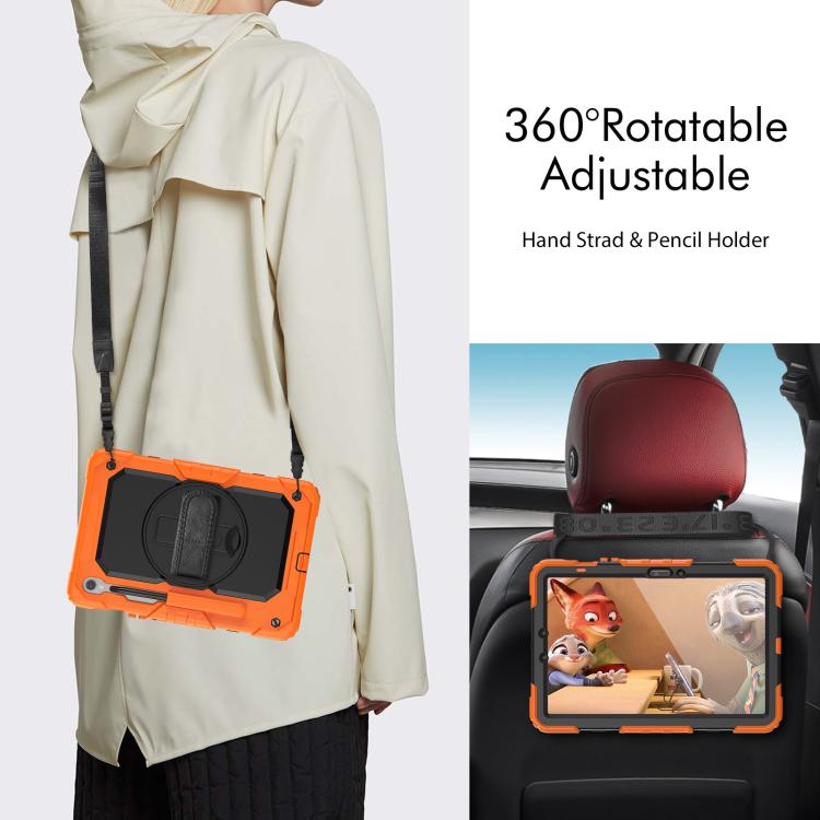 For Samsung Galaxy Tab S10 Lite / S10 FE Silicone Hybrid PC Tablet Case with Shoulder Strap