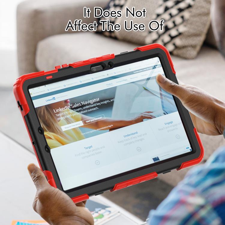 For Samsung Galaxy Tab S10 Lite / S10 FE Silicone Hybrid PC Tablet Case with Shoulder Strap