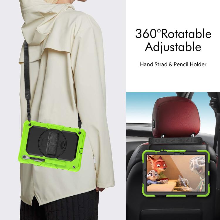 For Samsung Galaxy Tab S10 Lite / S10 FE Silicone Hybrid PC Tablet Case with Shoulder Strap