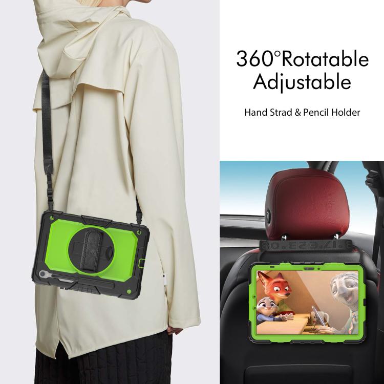 For Samsung Galaxy Tab S10 Lite / S10 FE Silicone Hybrid PC Tablet Case with Shoulder Strap
