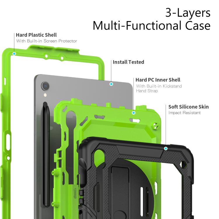 For Samsung Galaxy Tab S10 Lite / S10 FE Silicone Hybrid PC Tablet Case with Shoulder Strap