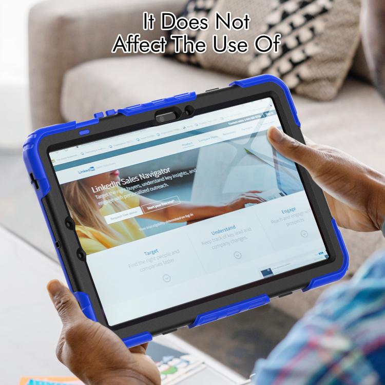 For Samsung Galaxy Tab S10 Lite / S10 FE Silicone Hybrid PC Tablet Case with Shoulder Strap