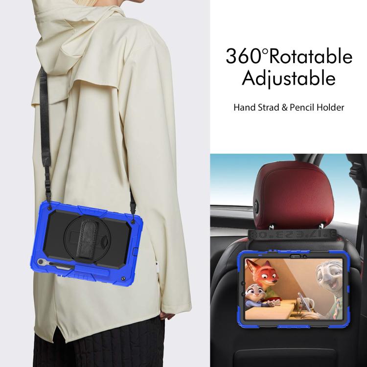 For Samsung Galaxy Tab S10 Lite / S10 FE Silicone Hybrid PC Tablet Case with Shoulder Strap