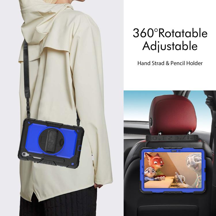 For Samsung Galaxy Tab S10 Lite / S10 FE Silicone Hybrid PC Tablet Case with Shoulder Strap