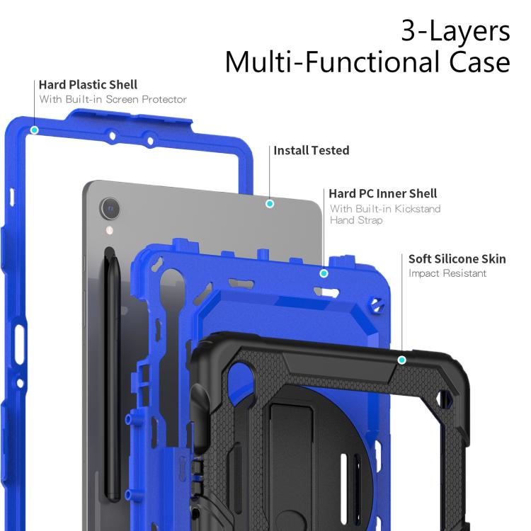 For Samsung Galaxy Tab S10 Lite / S10 FE Silicone Hybrid PC Tablet Case with Shoulder Strap