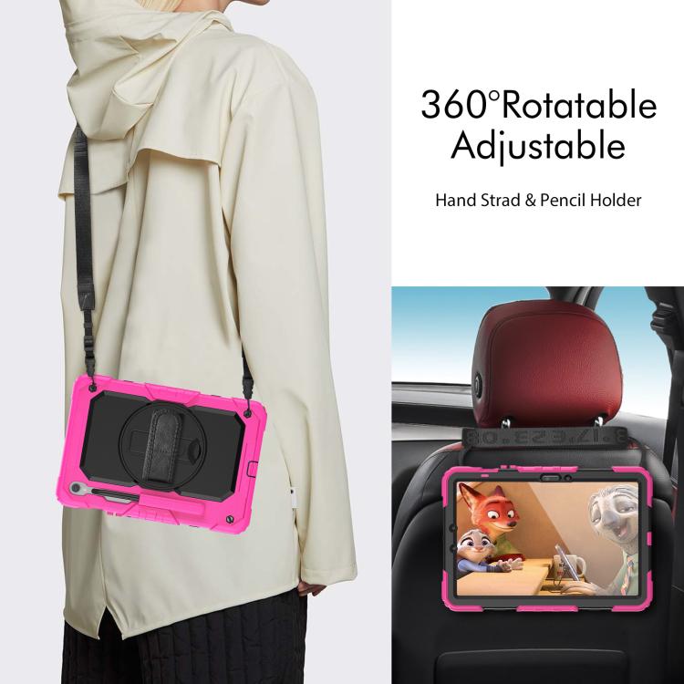 For Samsung Galaxy Tab S10 Lite / S10 FE Silicone Hybrid PC Tablet Case with Shoulder Strap