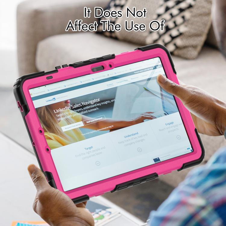 For Samsung Galaxy Tab S10 Lite / S10 FE Silicone Hybrid PC Tablet Case with Shoulder Strap