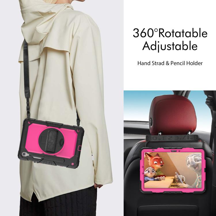 For Samsung Galaxy Tab S10 Lite / S10 FE Silicone Hybrid PC Tablet Case with Shoulder Strap