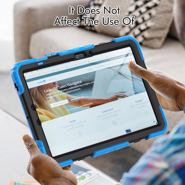 For Samsung Galaxy Tab S10 Lite / S10 FE Silicone Hybrid PC Tablet Case with Shoulder Strap