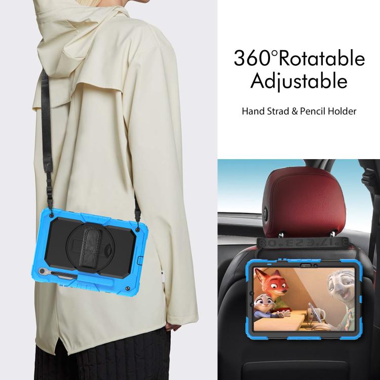 For Samsung Galaxy Tab S10 Lite / S10 FE Silicone Hybrid PC Tablet Case with Shoulder Strap