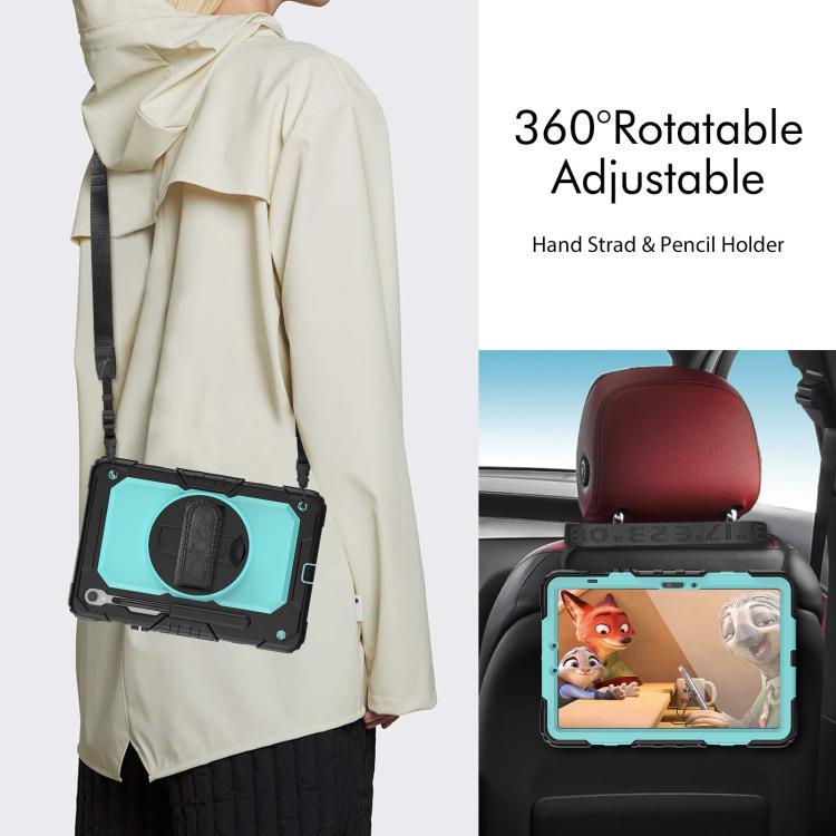 For Samsung Galaxy Tab S10 Lite / S10 FE Silicone Hybrid PC Tablet Case with Shoulder Strap
