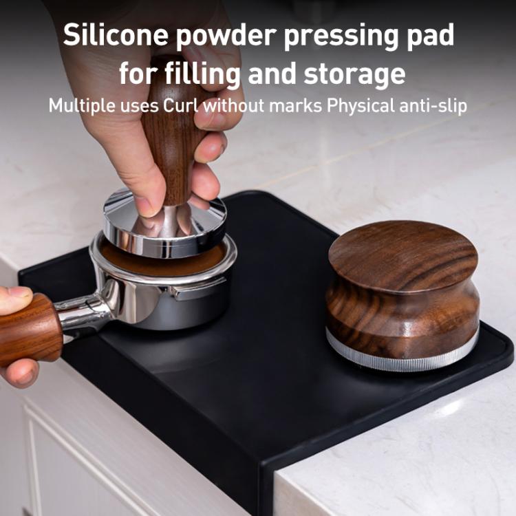 Silicone Coffee Pad Press Tool Espresso Tamper Mat Corner Pad - Black
