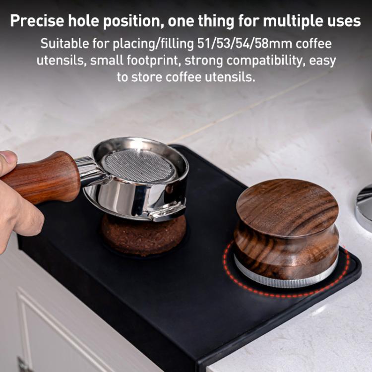 Silicone Coffee Pad Press Tool Espresso Tamper Mat Corner Pad - Black