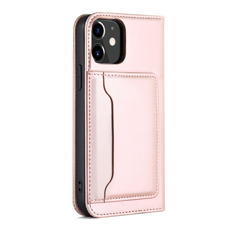 For iPhone 12 mini Strong Magnetism Shockproof Horizontal Flip Liquid Feel Leather Case with Holder & Card Slots & Wallet