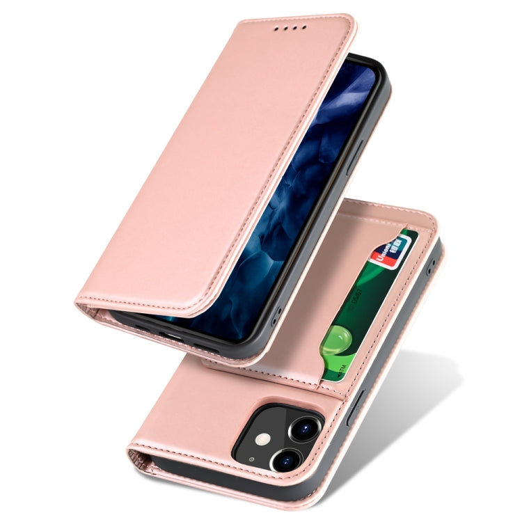 For iPhone 12 mini Strong Magnetism Shockproof Horizontal Flip Liquid Feel Leather Case with Holder & Card Slots & Wallet