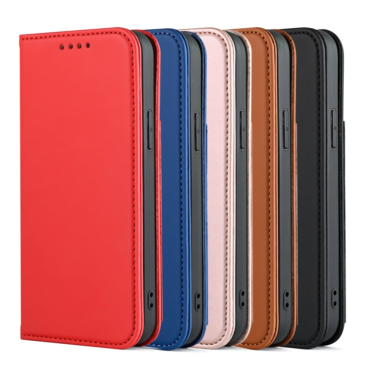 For iPhone 12 mini Strong Magnetism Shockproof Horizontal Flip Liquid Feel Leather Case with Holder & Card Slots & Wallet